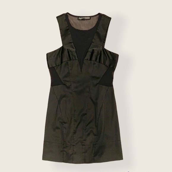 All Saints Black Mesh Cutout Mini Sleeveless Dress - Picture 1 of 16